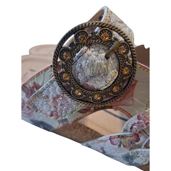 L'Artiste Spring Step Yarden Womens Size 38EU Floral Leather Resortwear Sandals - Picture 5 of 11